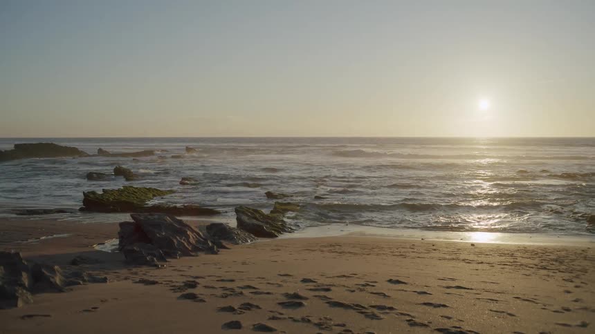 The beach at sunset