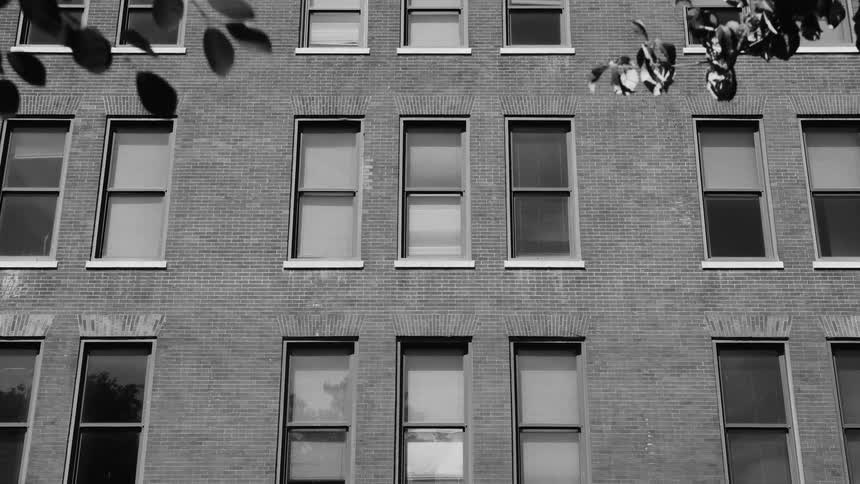 Facade of a building with several rectangular windows