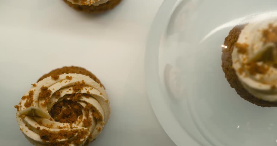 Sweets with creams on a white table