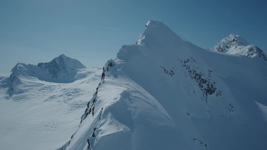 Mountain landscape with cliffs covered in snow