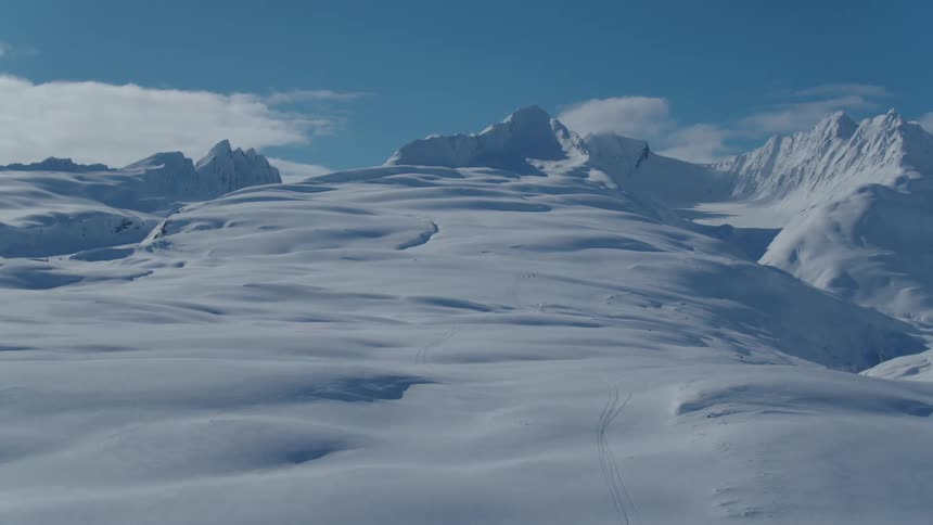 A clip of an arctic mountain peak