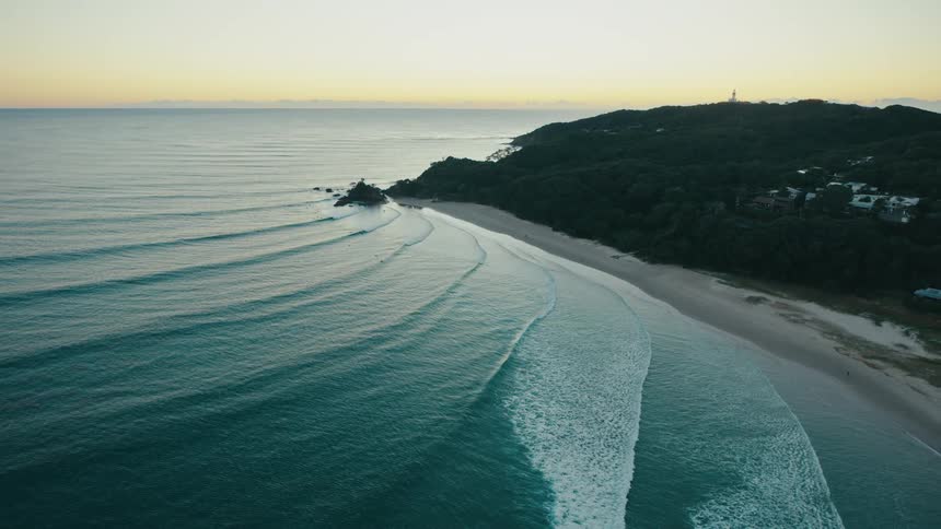 An aerial clip of a coastal area