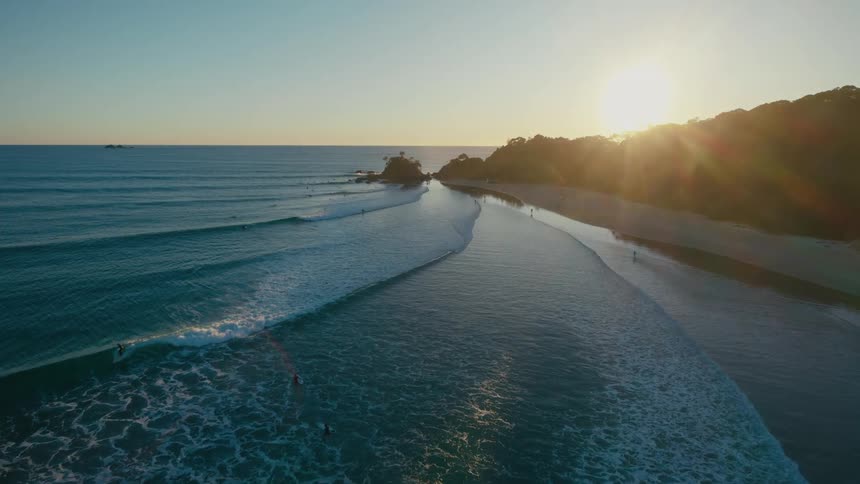 An aerial clip of a coastal area
