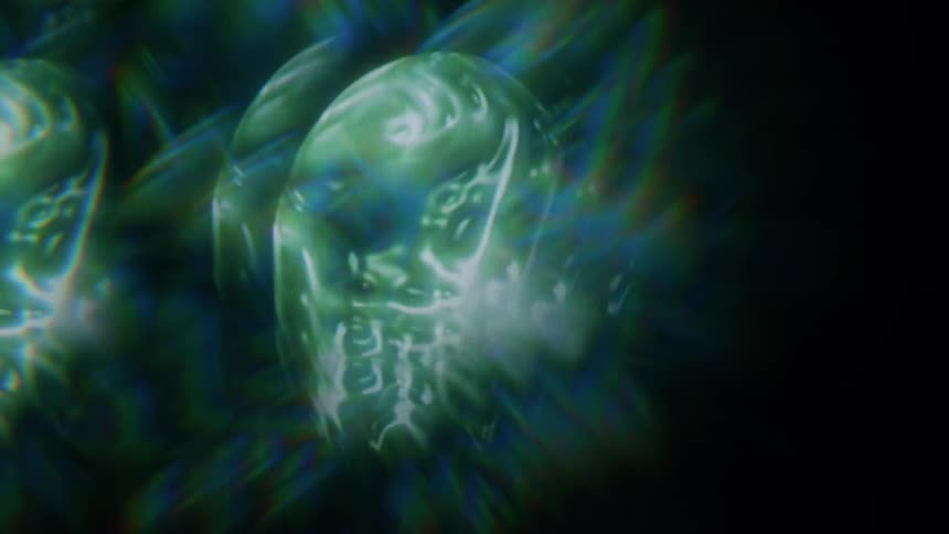 Dense greenish liquid texture in abstract motion
