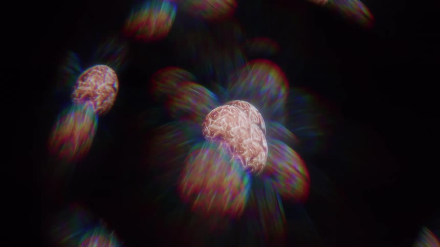 Spheres with multiple exposures against a black background