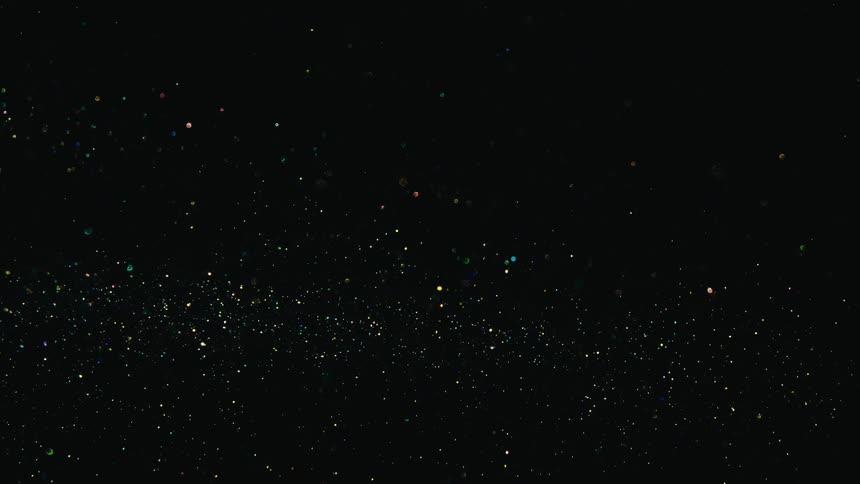 Stars sink and glitter in outer space