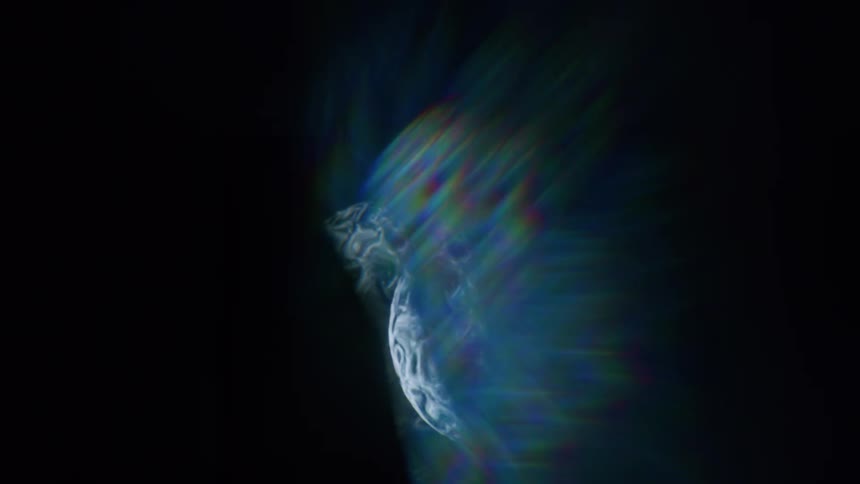 Abstract sphere against a black background