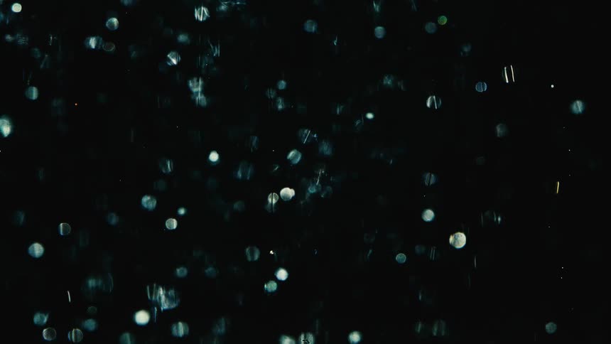 Extreme close up of falling shiny balls