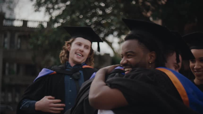 A clip of graduating students celebrating
