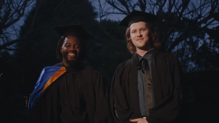 A flash photography of graduating students