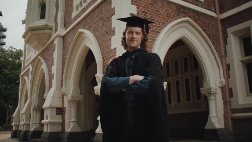 A portrait clip of a graduating student