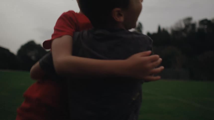 A clip of two kids jubilating
