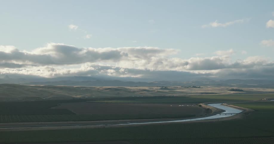 A river cuts through the land