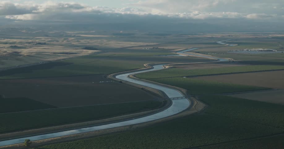 A river cuts through the land