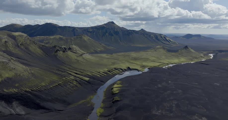 An aerial clip of a mountain during fall season