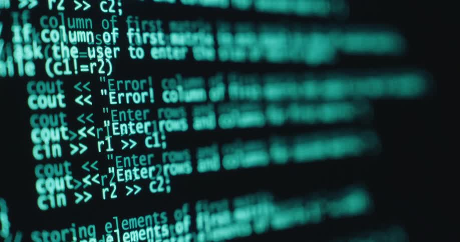 Close up of a screen displaying a code