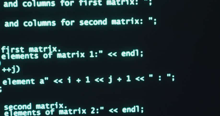 Computer screen displaying programming code
