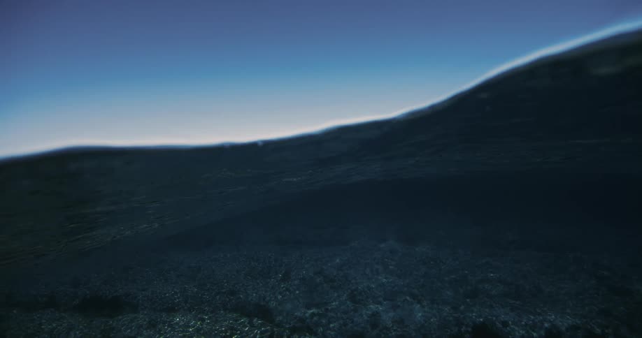 A clip of a sea surface and underwater