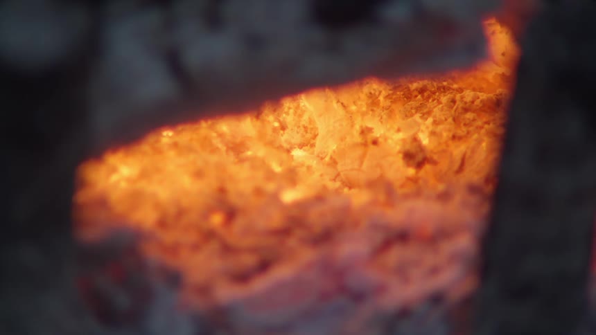 A close up clip of a flame
