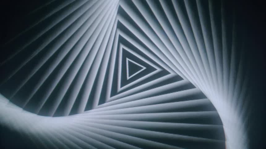 Abstract vortex moving triangular pattern