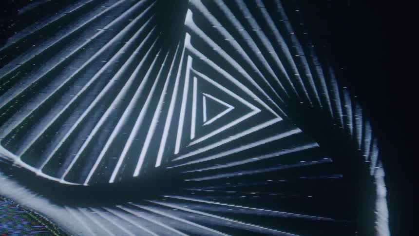Dimensional triangular shape against a black background