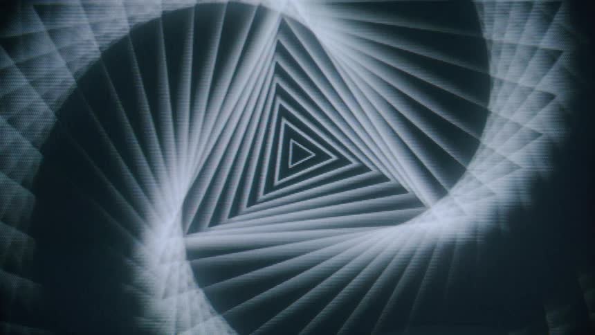 Abstract triangular shape in hypnotic motion
