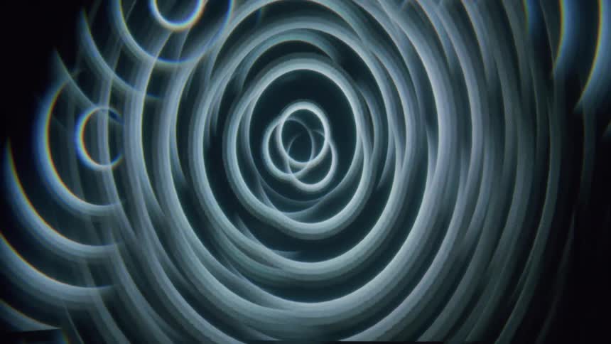 A mesmerizing pattern of glowing concentric circles radiating outwards