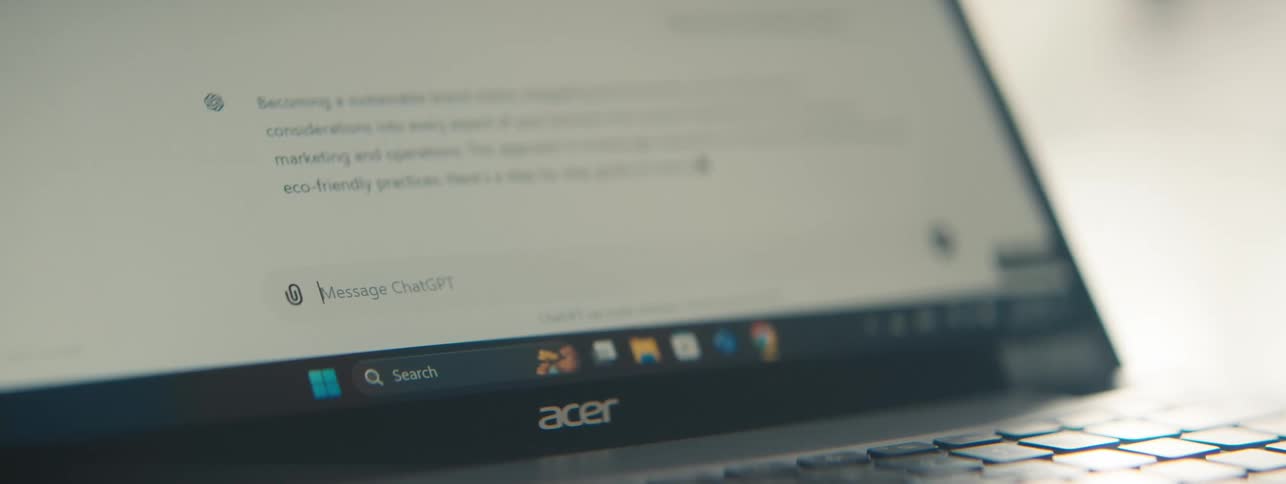 A clip of a person typing on a laptop