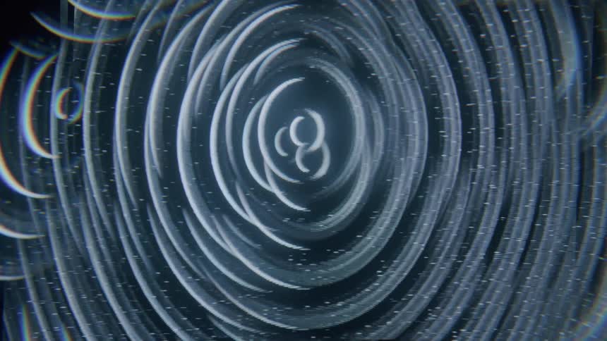 Abstract and hypnotic circular shape in motion