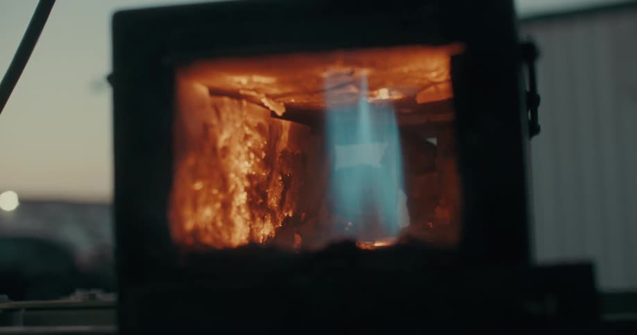 Close up of a tool with blowtorch fire