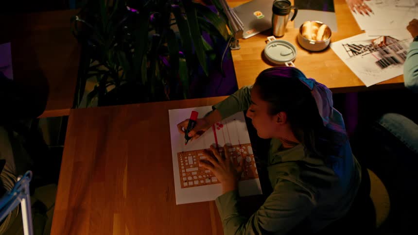 People are drawing sketches together