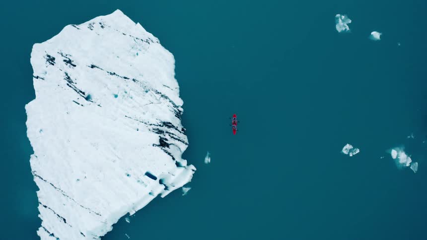 An aerial clip of the arctic
