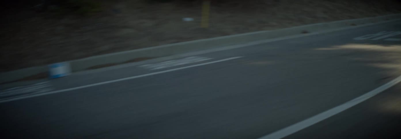 Curved road seen in motion