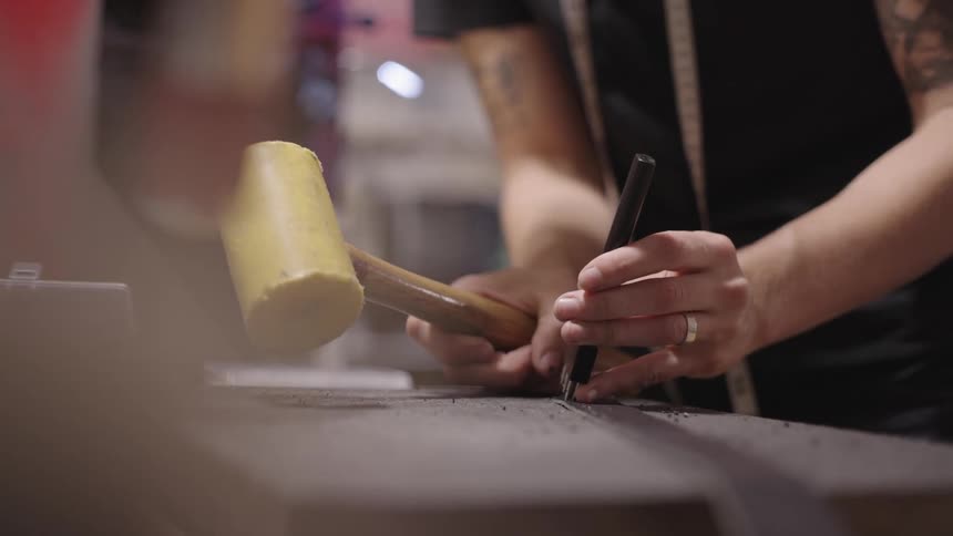 A clip of a person carving