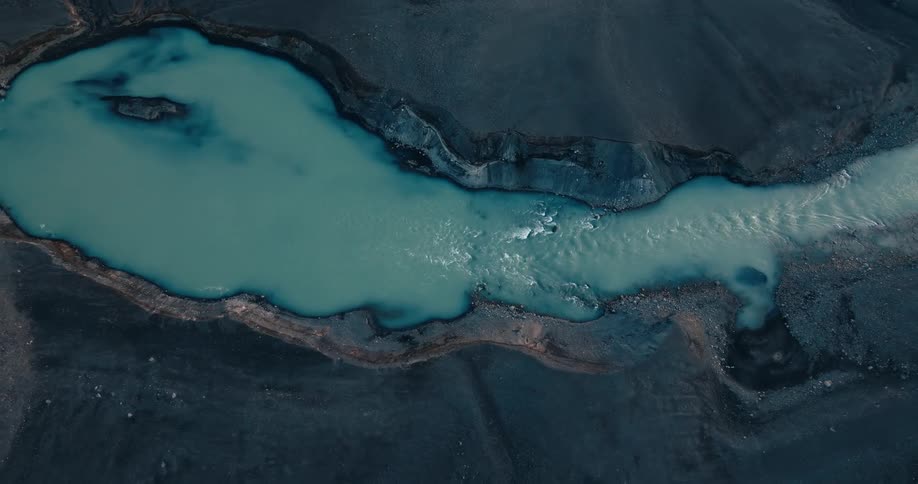 A channel of white water flows below