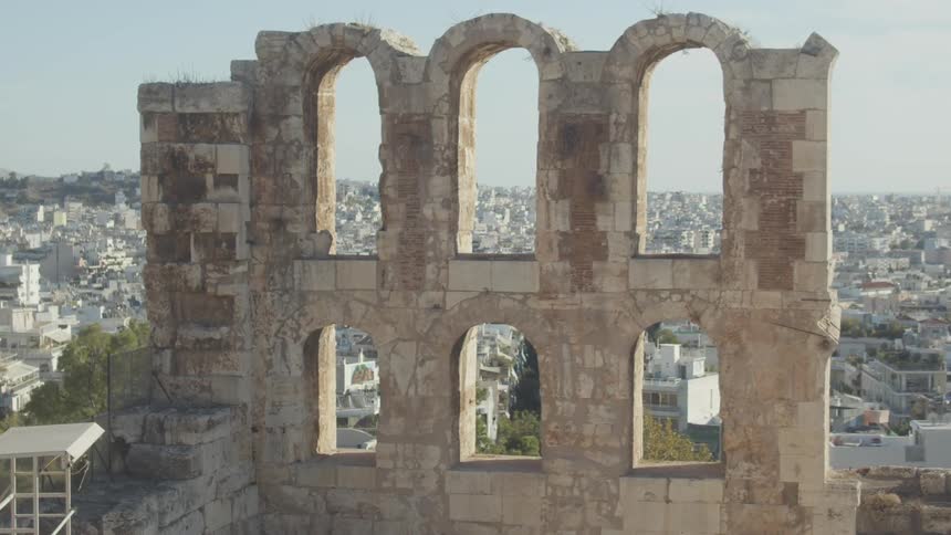 An aerial clip of an architect close to the city