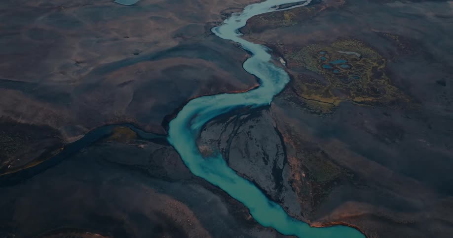 A stream runs through the landscape