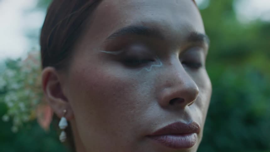 Portraits of a woman with makeup