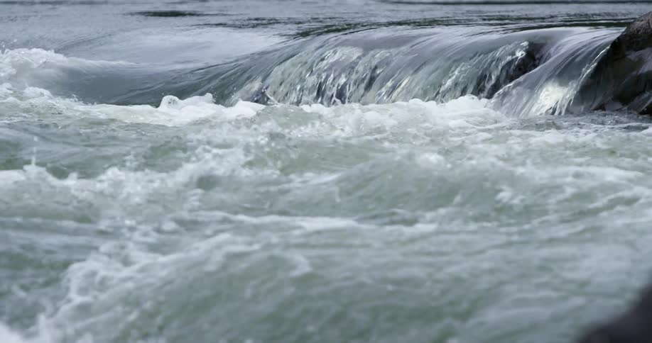 Water tumbles over rocks