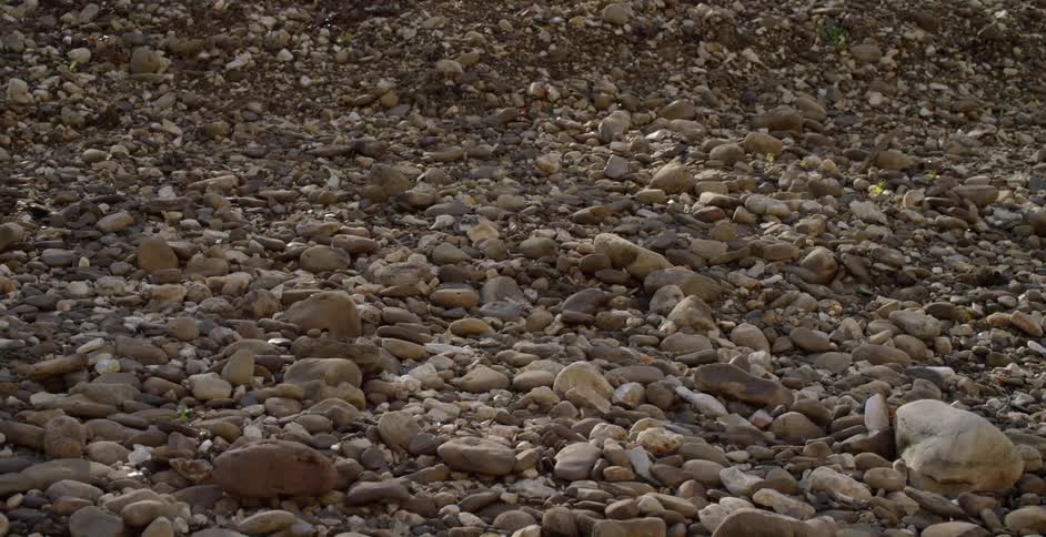 Panning view of a rocky area
