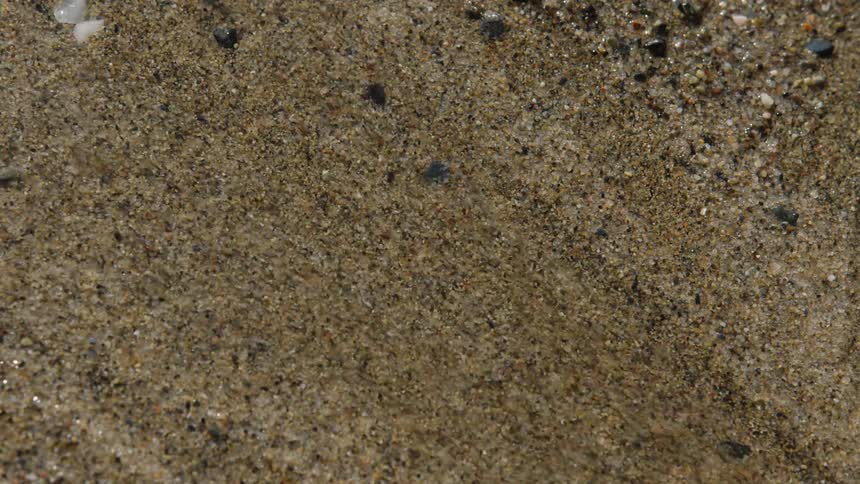 Close up of water flowing on sand