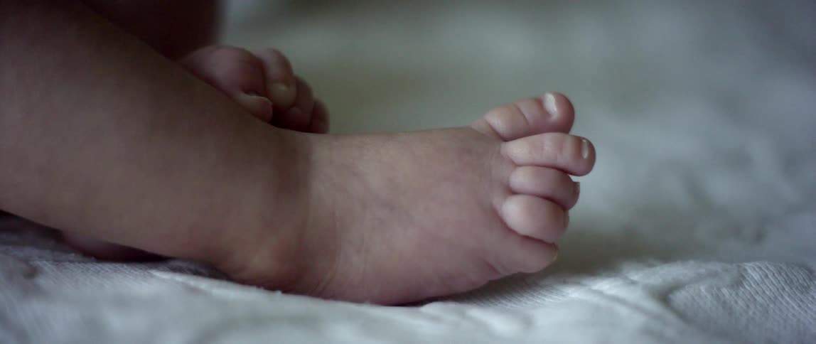 Close up of an infant's feet