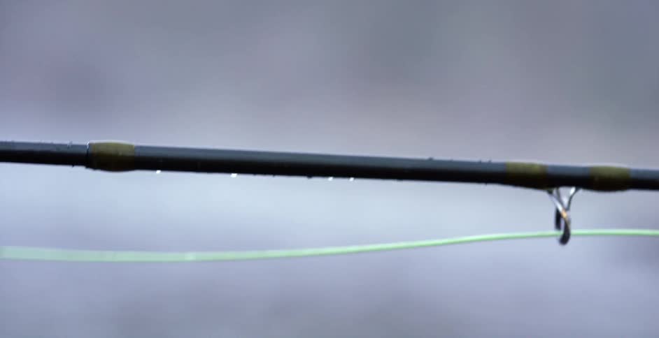 Closeup on a fishing rod