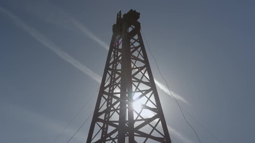 View of an oil rig in the sunlight