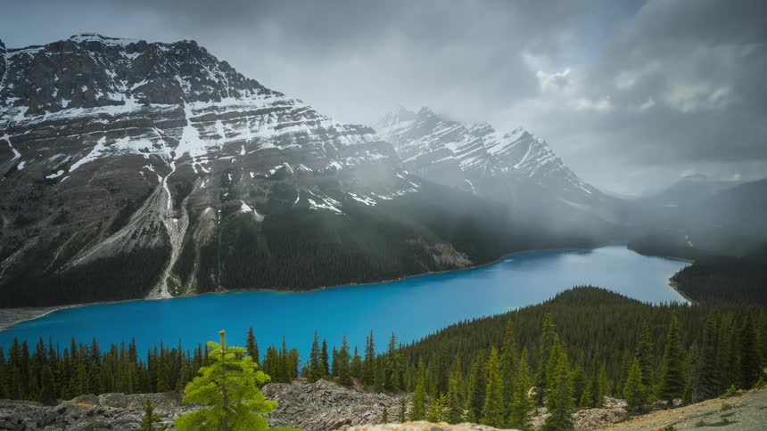 An aerial clip of a mountain
