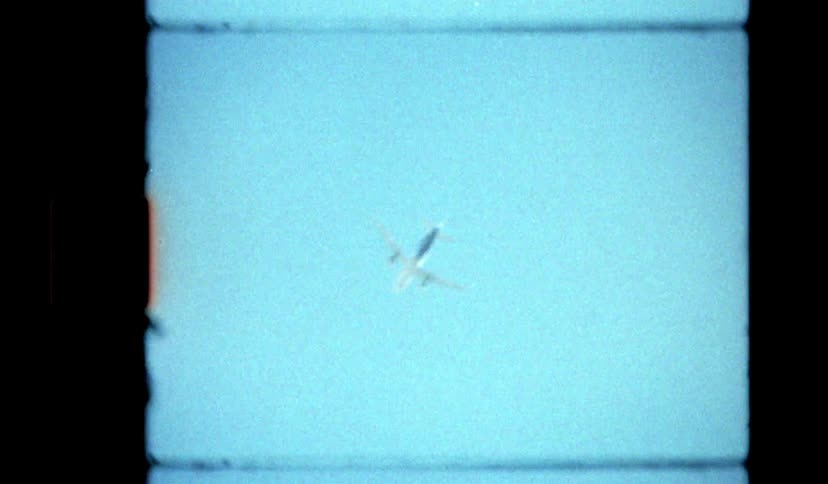 A clip of a plane flying in the sky