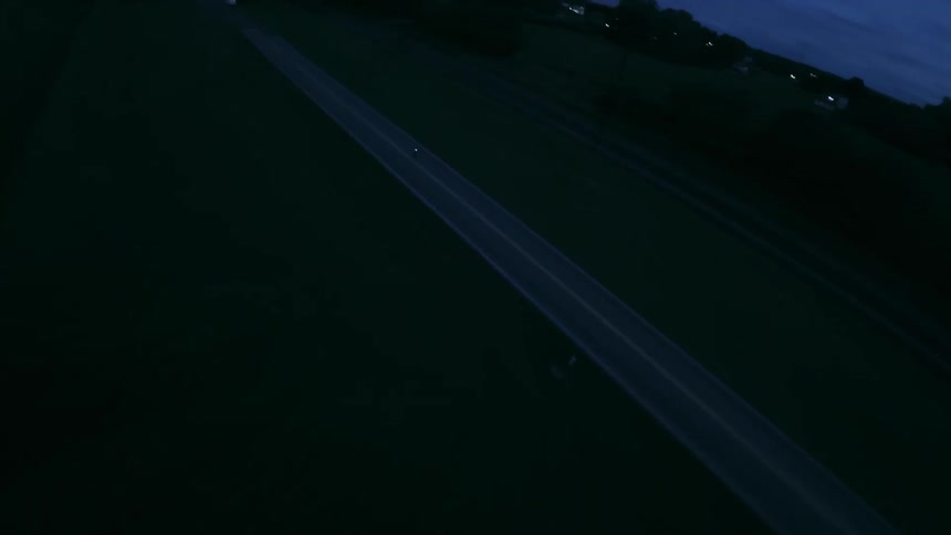 Aerial view of a highway seen at night