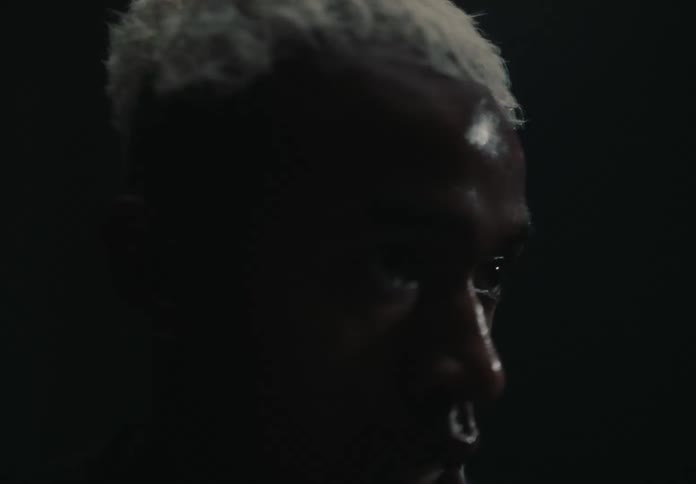 A man is running in the dark