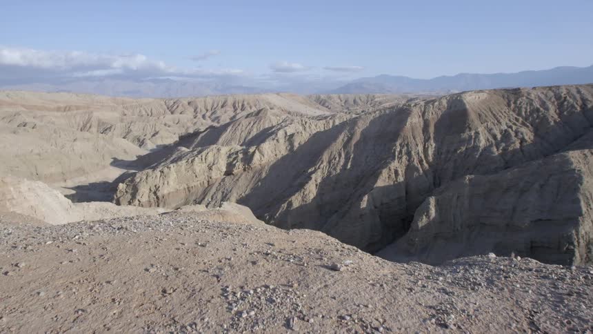 A canyon that is dry and empty