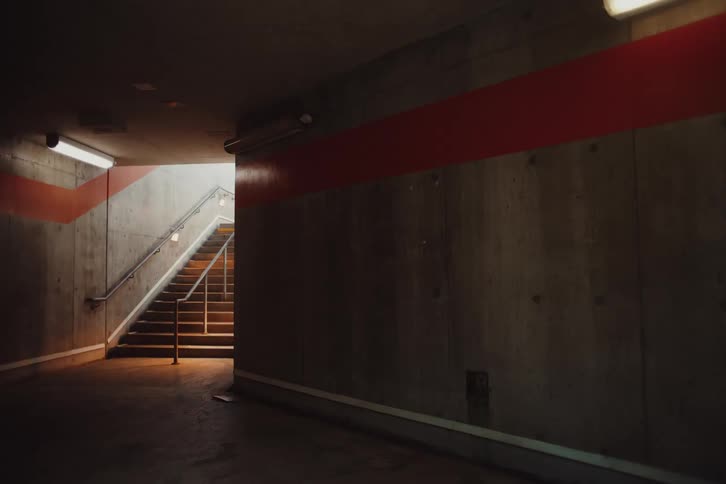 Sunlight shines into the subway